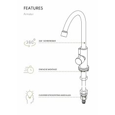 Vivandio Outdoor Kaltwasserarmatur für Gartenschlauchanschluss
