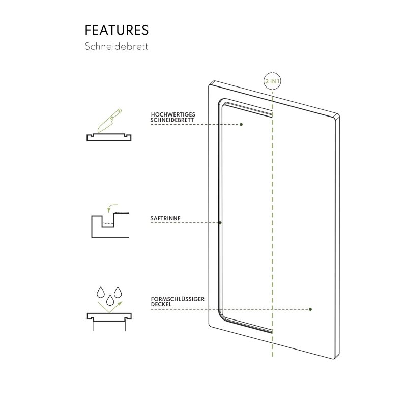 Vivandio Outdoorküchen - Schneidebrett L (Deckel für Spüle L)