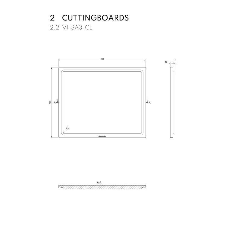Vivandio Outdoorküchen - Schneidebrett L (Deckel für Spüle L)