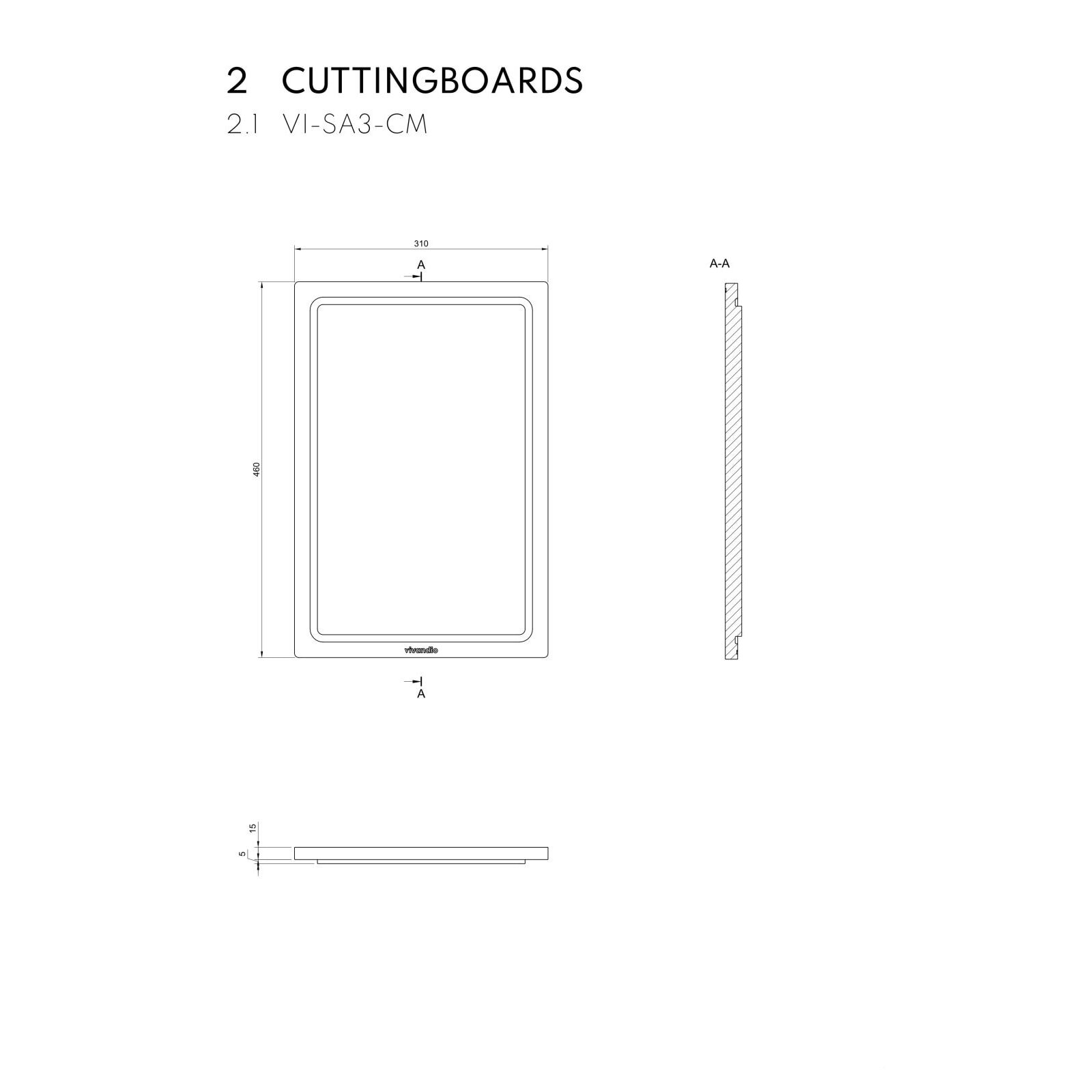 Vivandio Outdoorküchen - Schneidebrett M (Deckel für Spüle MA & MB)