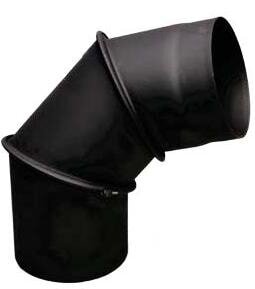 Rauchrohrbogen verstellbar 0-90° Ø120 x 2 mm, Farbe schwarz