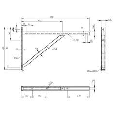 Wandstütze + Querträger Typ 3 - 750 mm