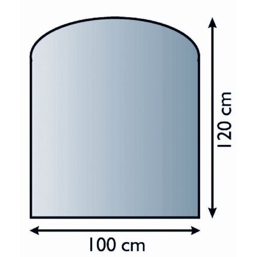 Bodenplatte Glas ESG 6mm mit Facette Segmentbogen 1200 x...