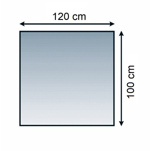Bodenplatte Glas ESG 6mm mit Facette Rechteck 1200 x 1000 mm