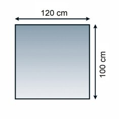 Bodenplatte Glas ESG 6mm mit Facette Rechteck 1200 x 1000 mm
