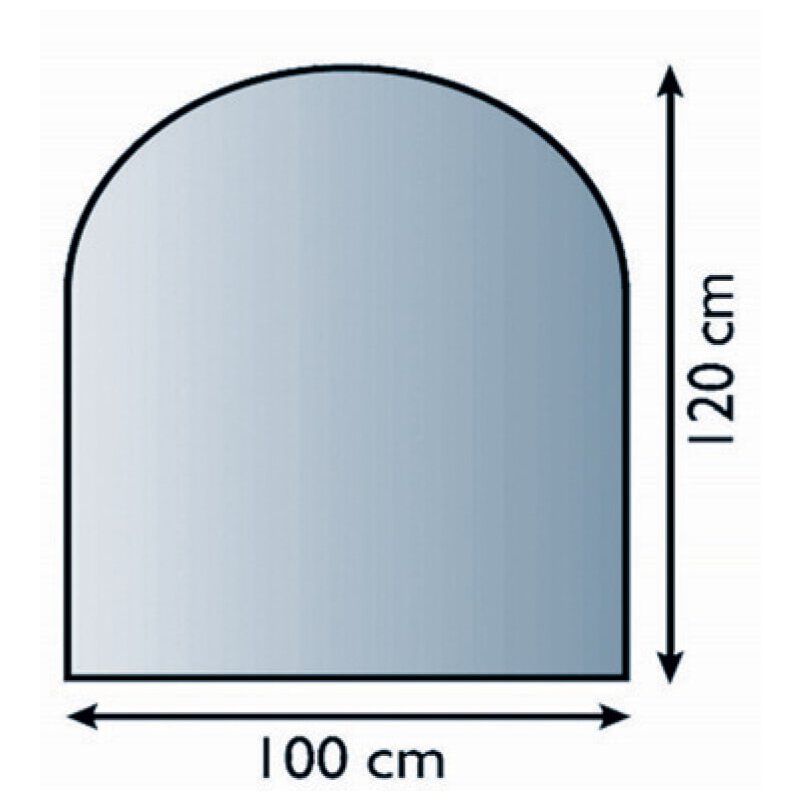 Bodenplatte Glas ESG 6mm mit Facette Rundbogen 1200 x 1000 mm
