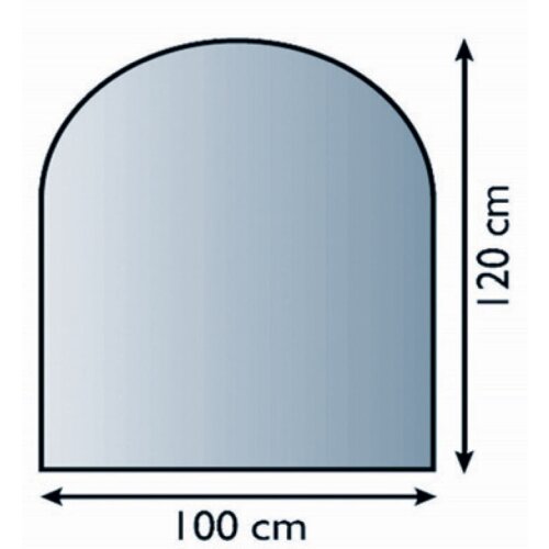 Bodenplatte Glas ESG 6mm mit Facette Rundbogen 1200 x...