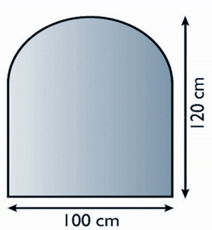 Bodenplatte Glas ESG 6mm mit Facette Rundbogen 1200 x 1000 mm