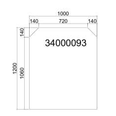 Bodenplatte Glas ESG 6mm mit Facette Sechseck 1200 x 1000 mm