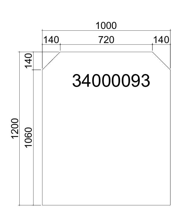 Bodenplatte Glas ESG 6mm mit Facette Sechseck 1200 x 1000 mm