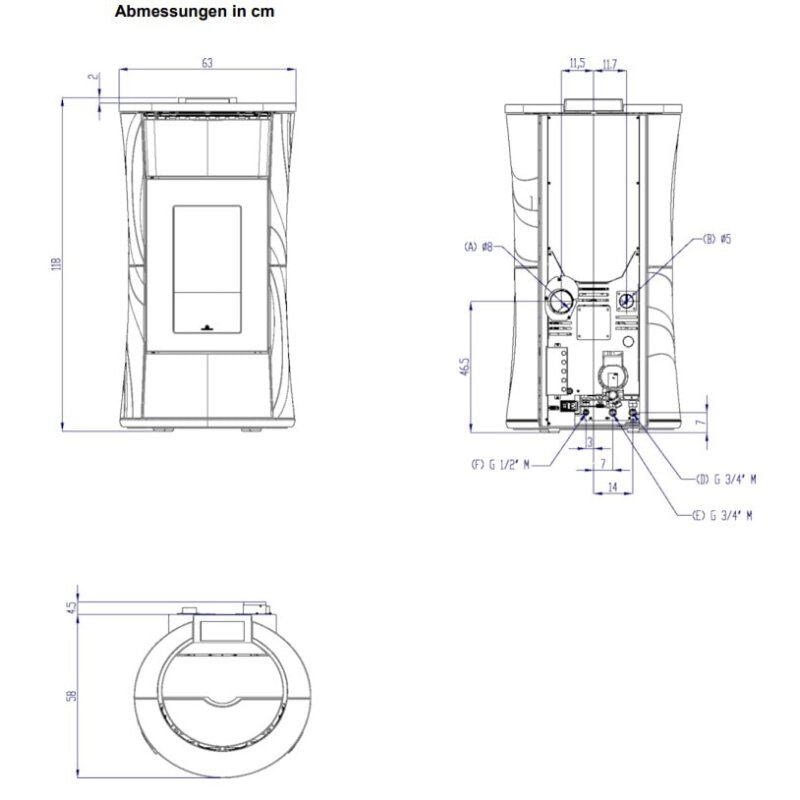 Pelletofen wasserführend Edilkamin Cherie H 14 Evo - 14,2 kW