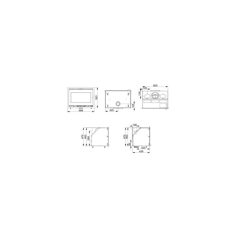 Kamineinsatz SCAN 1005 BB schwarzes Glas/ schwarze Kantenleiste 32 mm - 6 kW