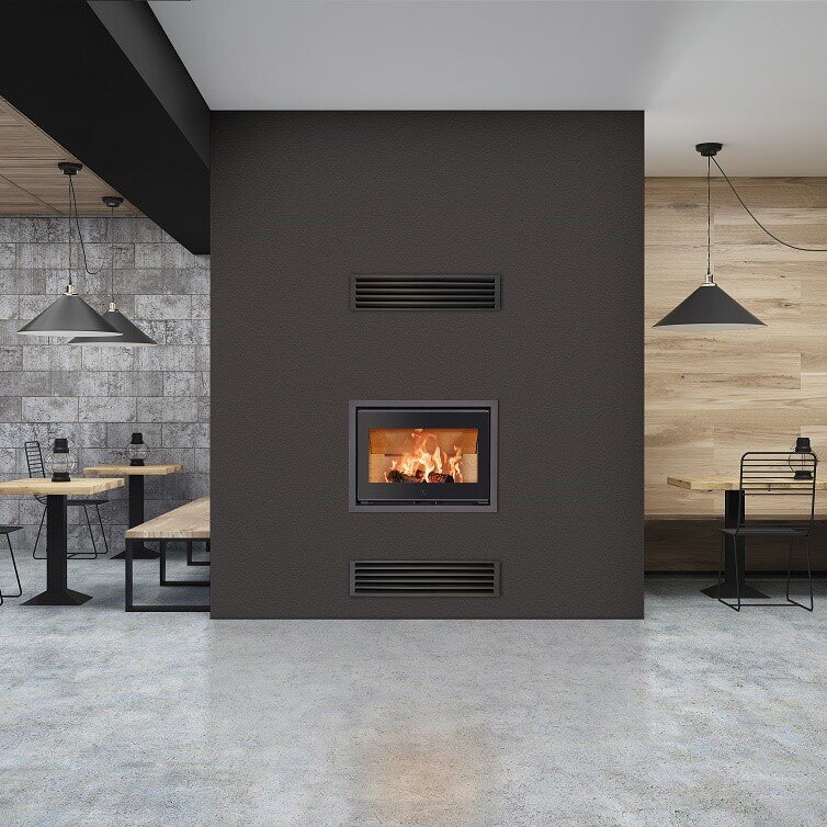 Kamineinsatz SCAN 1005 BB schwarzes Glas/ schwarze Kantenleiste 32 mm - 6 kW