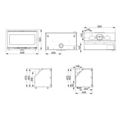 Kamineinsatz SCAN 1006 BB schwarzes Glas/ schwarze Kantenleiste 32 mm - 7 kW