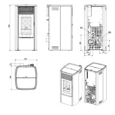 Pelletofen wassergef&uuml;hrt MCZ EGO Hydromatic 12 R (Anschluss hinten) - Maestro+ - 12 kW