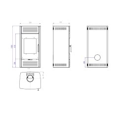 Kaminofen Wamsler Seto 1G - 8 kW - Stahl Schwarz