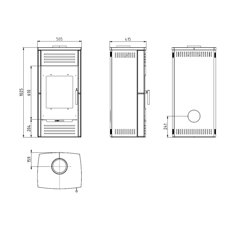 Kaminofen Wamsler Seto Limestone - 8 kW - Naturstein Schwarz