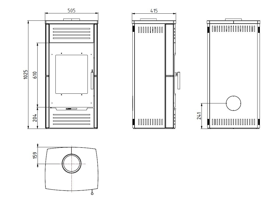 Kaminofen Wamsler Seto Limestone - 8 kW - Naturstein Schwarz