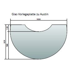 Justus Glasvorlegeplatte für Austin 5 + Austin 7