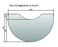 Justus Glasvorlegeplatte für Austin 5 + Austin 7