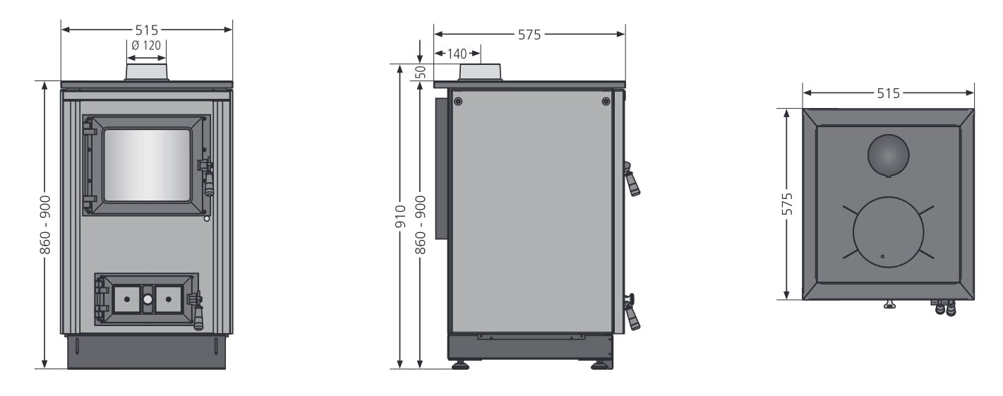Küchenherd Justus Rustico 50 - 7 kW