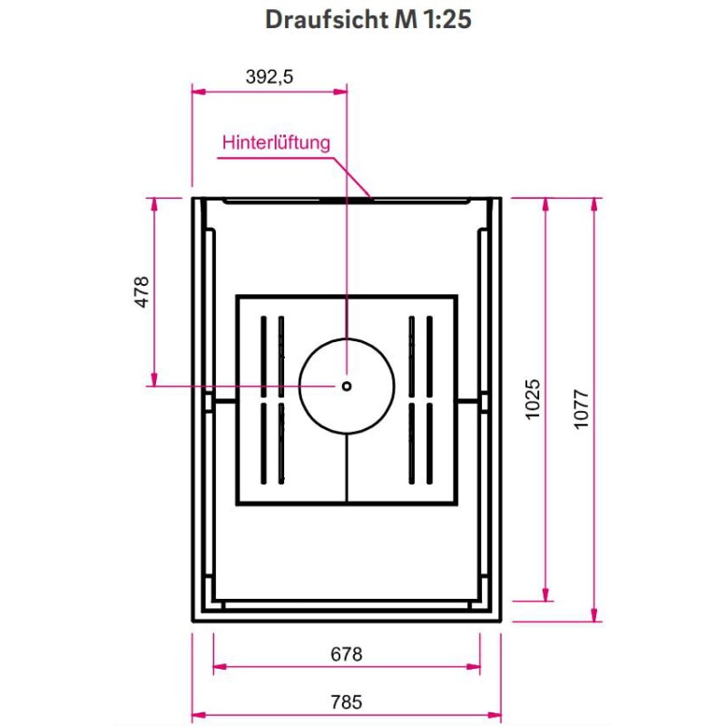 Kaminbausatz Camina S14 - 9 kW - Speicherkamin - Designbeton