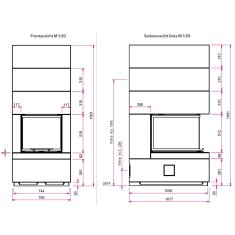 Kaminbausatz Camina S14 - 9 kW - Speicherkamin - Designbeton