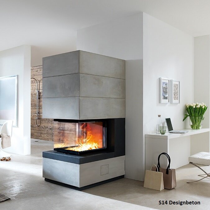 Kaminbausatz Camina S14 - 9 kW - Speicherkamin - Designbeton
