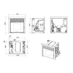 Kamineinsatz Pellet MCZ QBOX 60 Air 6 M1 - 6 kW