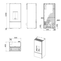 Pelletofen MCZ Eiko Natural Matic 6 Core R (Anschluss hinten) - Maestro+ - 6 kW