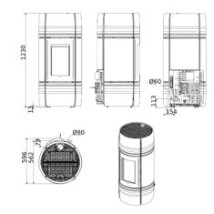 Pelletofen MCZ CURVE Air Matic 8 UP M2 Core (Anschluss oben) - Maestro+ - 8 kW