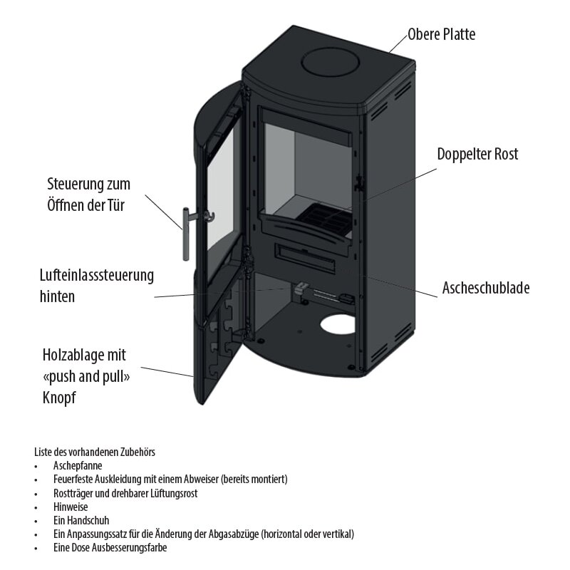 Kaminofen MCZ AHLMA Steel - 5,9 kW