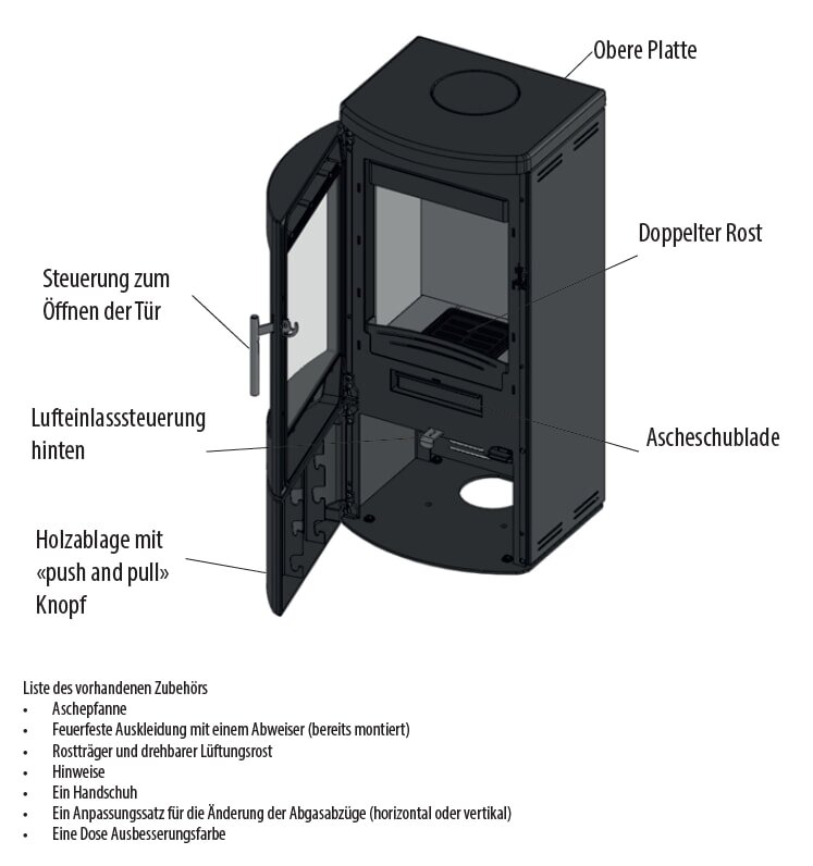 Kaminofen MCZ AHLMA Steel - 5,9 kW