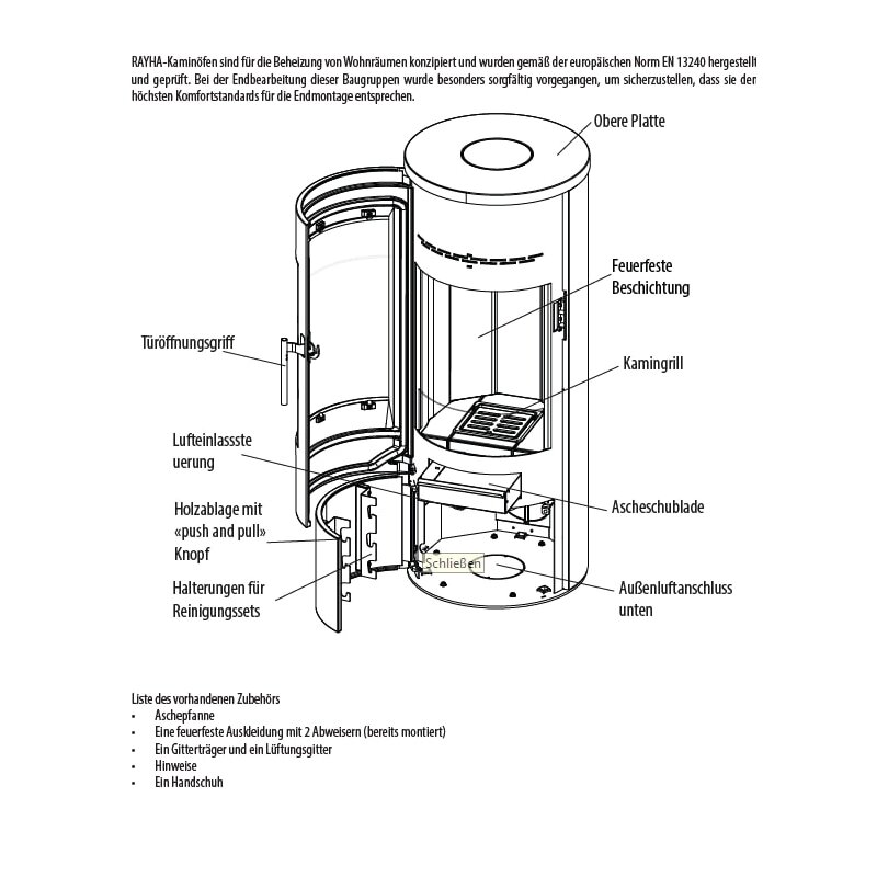 Kaminofen MCZ RAYHA Steel - 7,8 kW