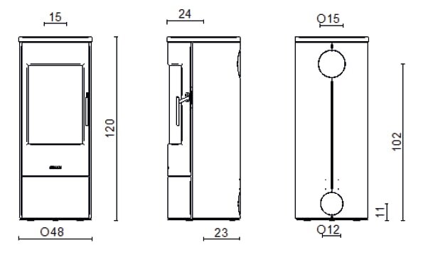 Kaminofen MCZ RAYHA Steel - 7,8 kW