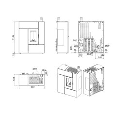 Pelletofen MCZ Feel Comfort Air Matic 12  Core UP (Anschluss oben) kanalisierbar - Maestro+ - 12 kW