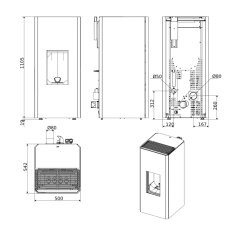 Pelletofen MCZ MAKO Comfort Air Matic 8 Core R (Anschluss hinten) kanalisierbar - Maestro+ - 8 kW