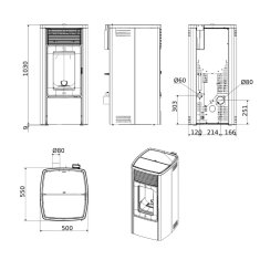 Pelletofen MCZ EGO Air Matic 10 CORE R (Anschluss hinten) - Maestro+ - 10 kW