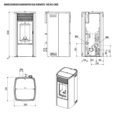 Pelletofen MCZ Ego Comfort Airmatic 10R M3 Core kanalisierbar (Anschluss hinten) - Maestro+ - 10 kW