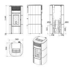 Pelletofen MCZ SUITE Air Matic 10 CORE R M3 (Anschluss hinten) - Maestro+ - 10 kW