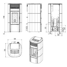 Pelletofen MCZ SUITE Comfort Air Matic 12 CORE R (Anschluss hinten) kanalisierbar - Maestro+ - 12 KW