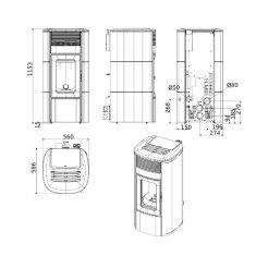 Pelletofen MCZ SUITE Comfort Air Matic 14 CORE R (Anschluss hinten) kanalisierbar - Maestro+ - 14 KW