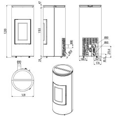 Pelletofen MCZ MOOD Comfort Air 8 M2 kanalisierbar - Maestro+ - 8 kW - Silber