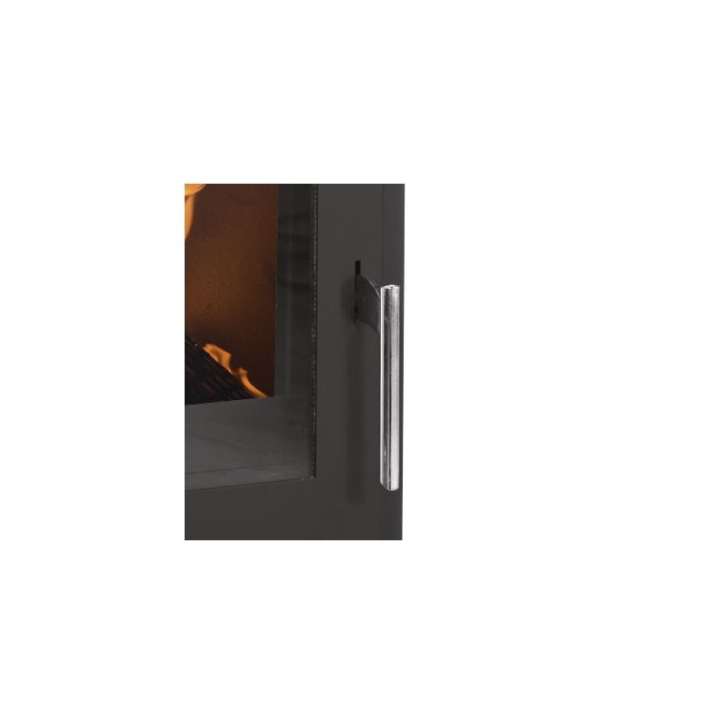 Kaminofen Justus Texas V - 6 kW - Stahl Schwarz - Specksteinkeramik grau