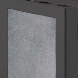 Kaminofen Justus Texas V - 6 kW - Stahl Schwarz - Specksteinkeramik grau