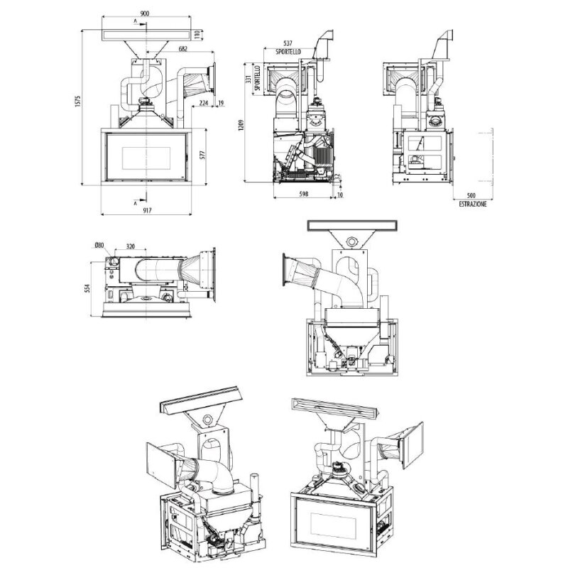 Kamineinsatz Pellet MCZ VIVO 90 Comfort Air 11 kanalisierbar Maestro+ - 11 kW