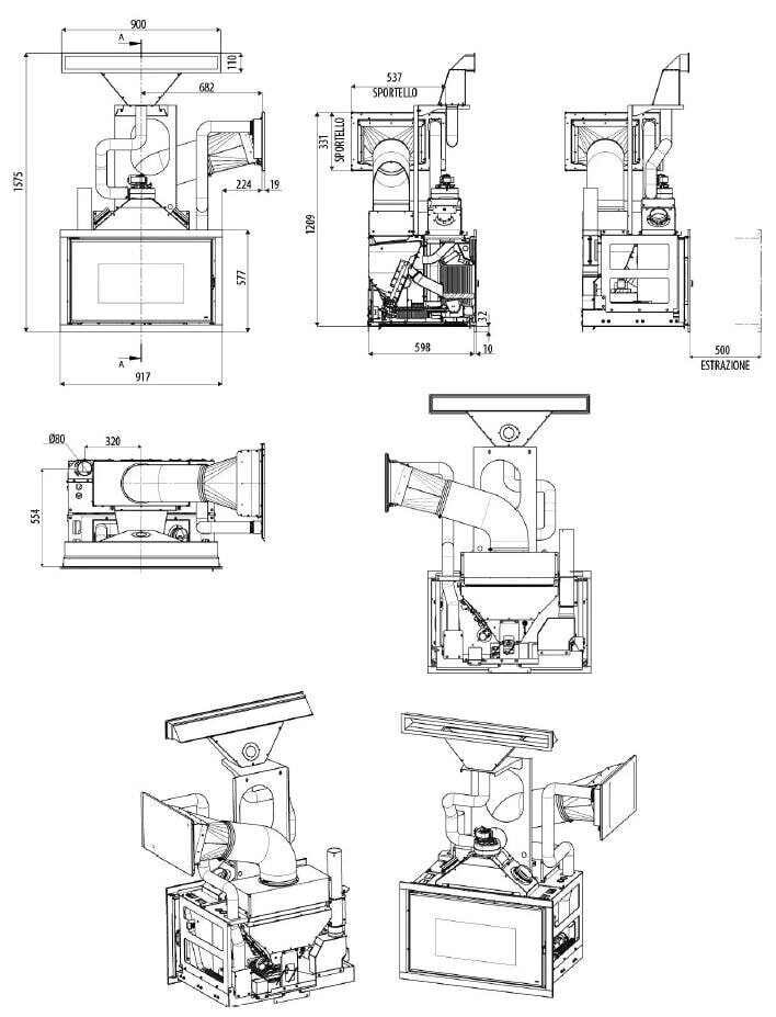 Kamineinsatz Pellet MCZ VIVO 90 Comfort Air 11 kanalisierbar Maestro+ - 11 kW