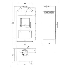 Kaminofen Justus Vegas - 6 kW -  Stahl Schwarz - Specksteinkeramik