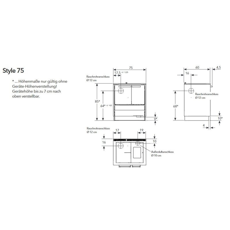 Küchenherd Lohberger - Style 75 Alpin - 6 kW