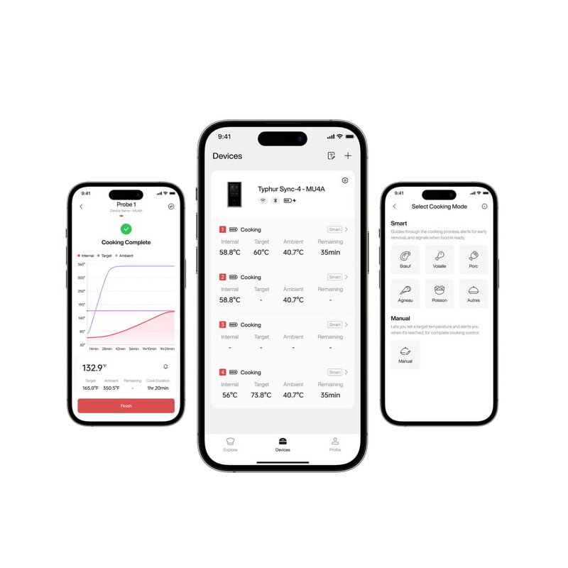 Typhur Sync Quad - drahtloses 4- Fühler Fleischthermometer - wireless